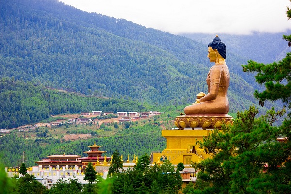 Great Buddha Dordenma is a gigantic Shakyamuni Buddha statue in the mountains of Bhutan
