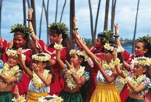 Traditionelle Tanzdarbietung Einwohner Hawaii