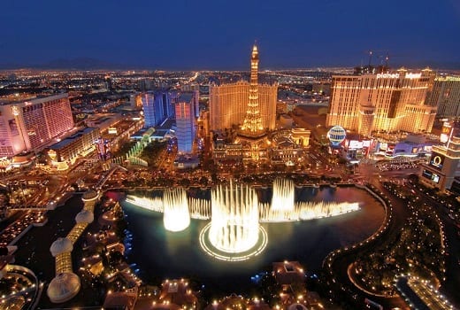 Blick auf das Hotel Bellagio in Las Vegas Nevada