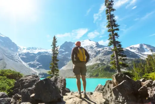 Wanderer in den Rocky Mountains in Kanada